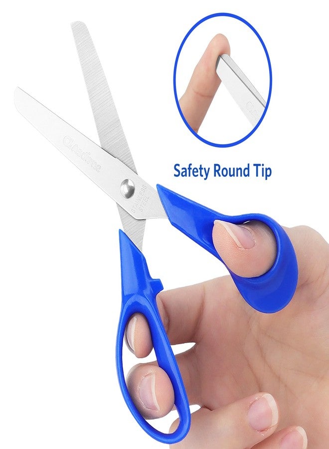 Asdirne Kids Scissors, Children Scissors with Comfort Grip Handles, Safety Blunt Tip, 5 Inch, 3 Pack - Image 3